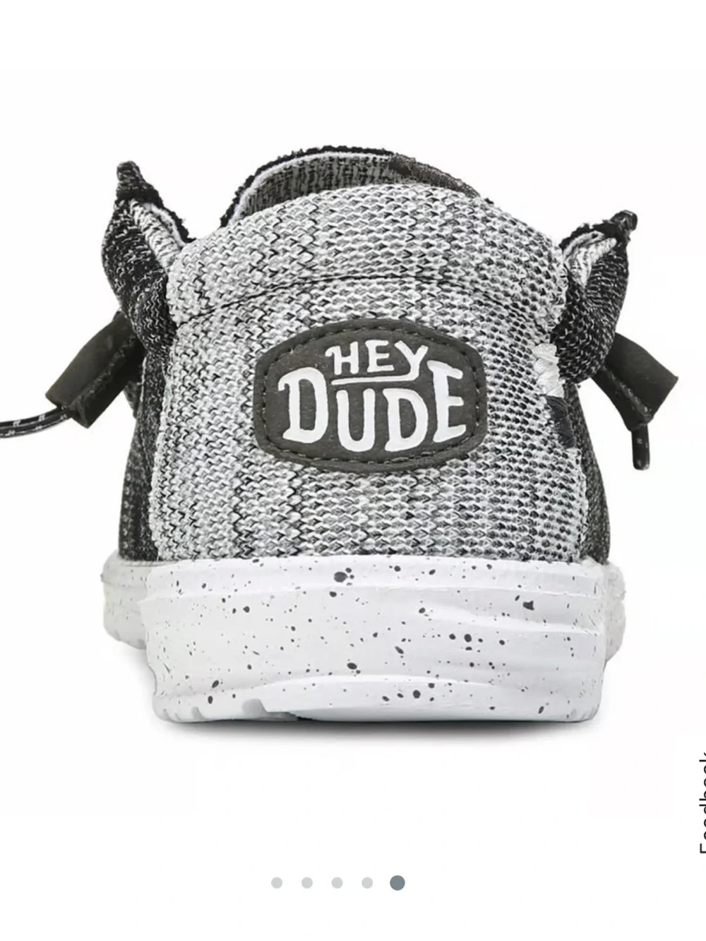 Hey Dude Wally Stretch Mix Meteorite Slip-On Loafers in Black and White Sz 10